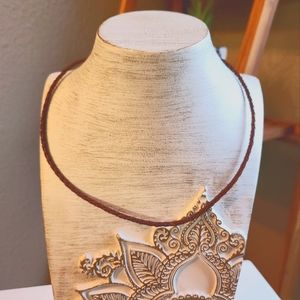 Brown Leather and Silver 925 Necklace